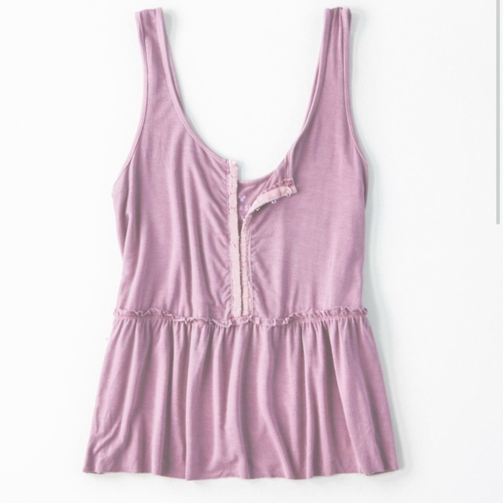 AE Soft and Sexy Powder Pink Tie Dye Babydoll Tank Top